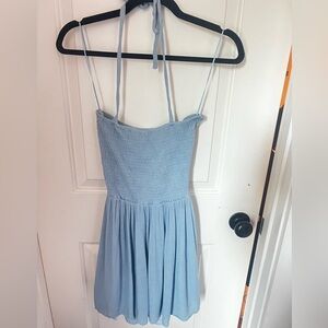 Open back halter dress